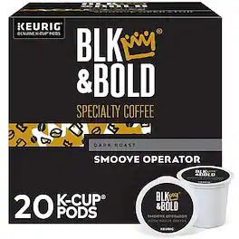 BLK & Bold - Smoove Operator Coffee Keurig K-Cup Pods, Dark Roast, 20/Box