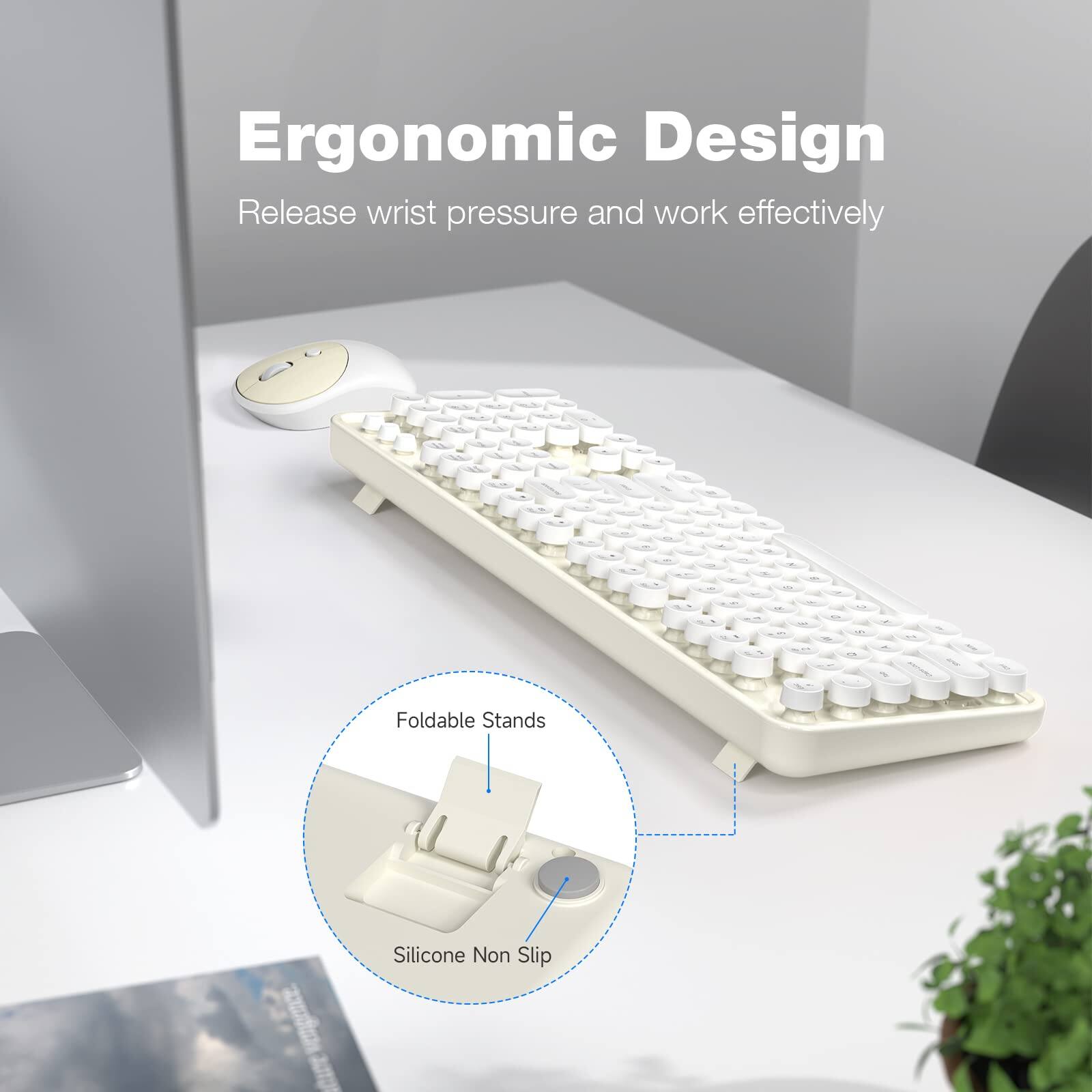 Ergonomic Design  
Release wrist pressure and work effectively  

Foldable Stands  
Silicone Non Slip