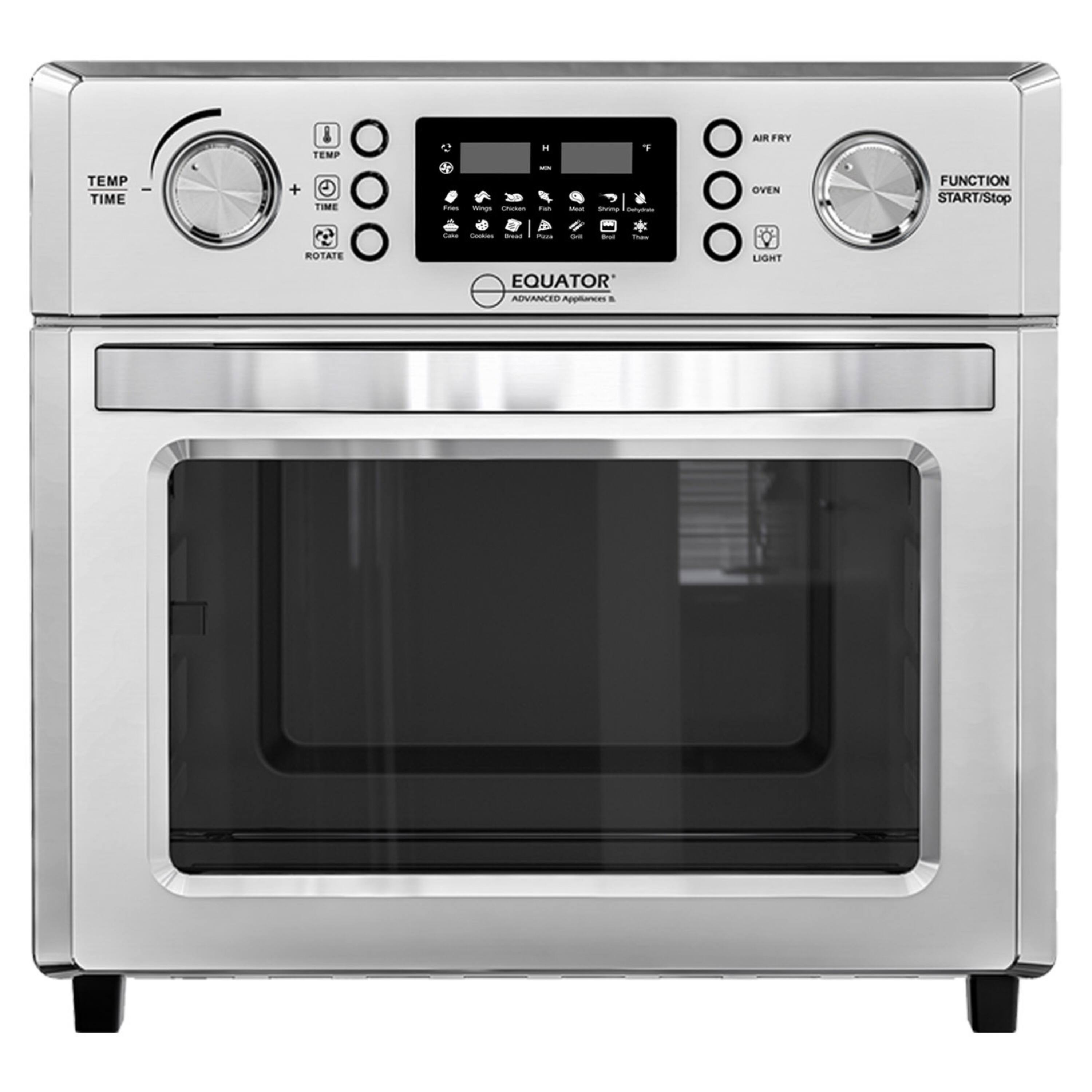 Sure, here is the corrected and grouped text from the image:

---

**TEMP**  
**TIME**  
**ROTATE**  

**EQUATOR**  
**ADVANCED Appliances**  

**FUNCTION**  
**START/Stop**  

**AIR FRY**  
**OVEN**  
**LIGHT**  

**OVEN LIGHT**  
**FUNCTION**  
**START/Stop**  

**TEMP**  
**TIME**  
**ROTATE**  

**EQUATOR**  
**ADVANCED Appliances**  

---