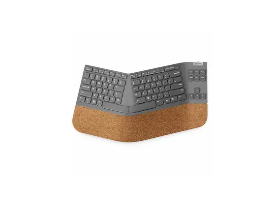 Front. Lenovo - Lenovo Go Wireless Split Keyboard AI - US English - Wireless Connectivity - RF - 2.40 GHz - USB Type A Interface - 88 - Black.
