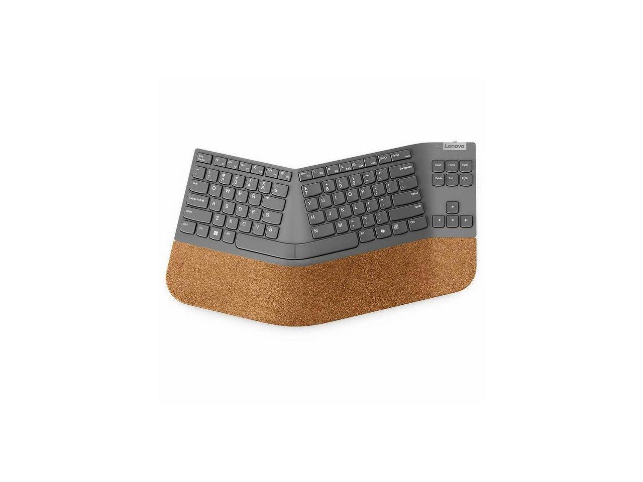 Lenovo - Go Wireless Split Keyboard AI - US English - Wireless Connectivity - RF - 2.40 GHz - USB Type A Interface - 88 - Black