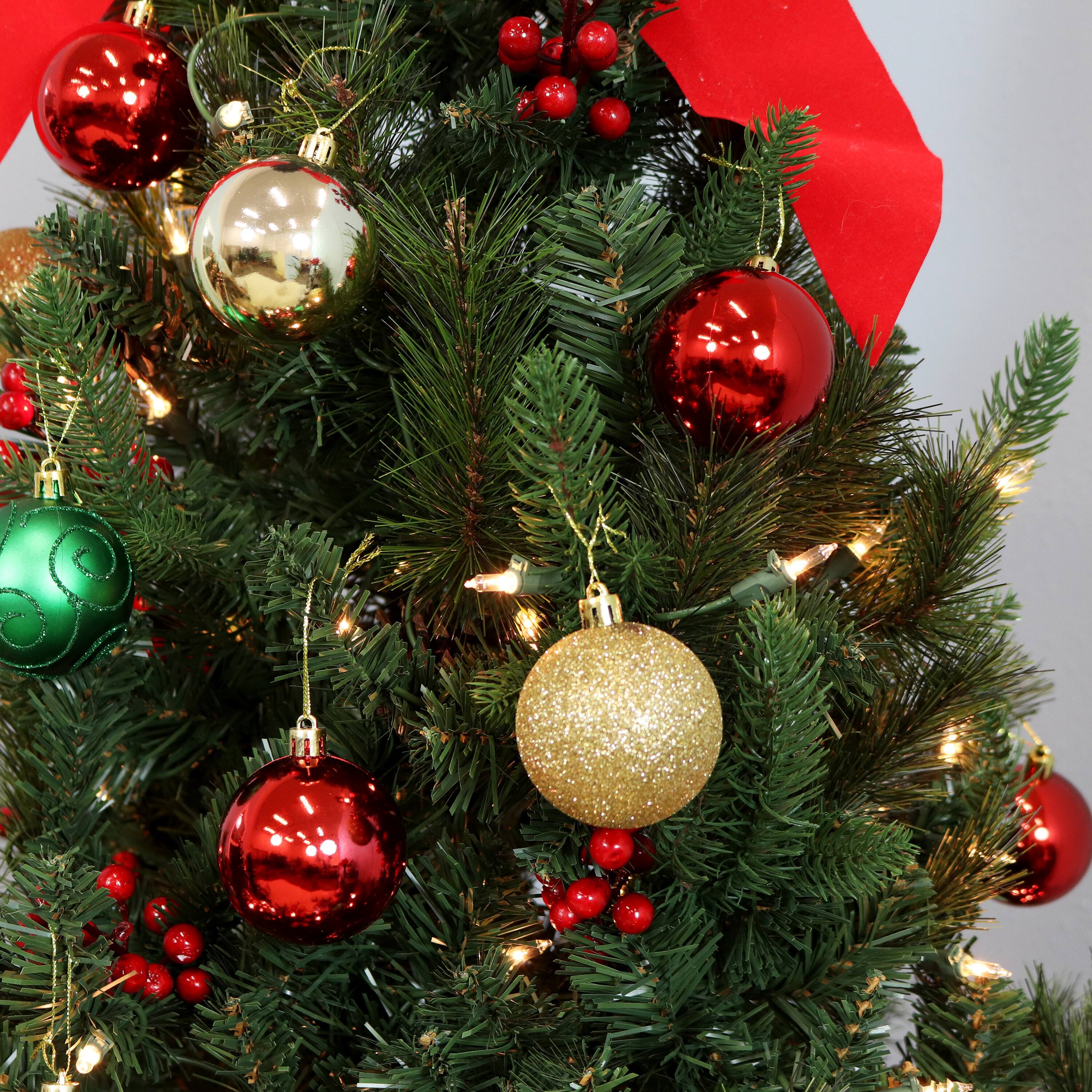 Alt View 8. Sunnydaze - Holly Jolly 50-Piece Assorted Christmas Ornament Set - 2.25 in - Red, Green, and Gold.