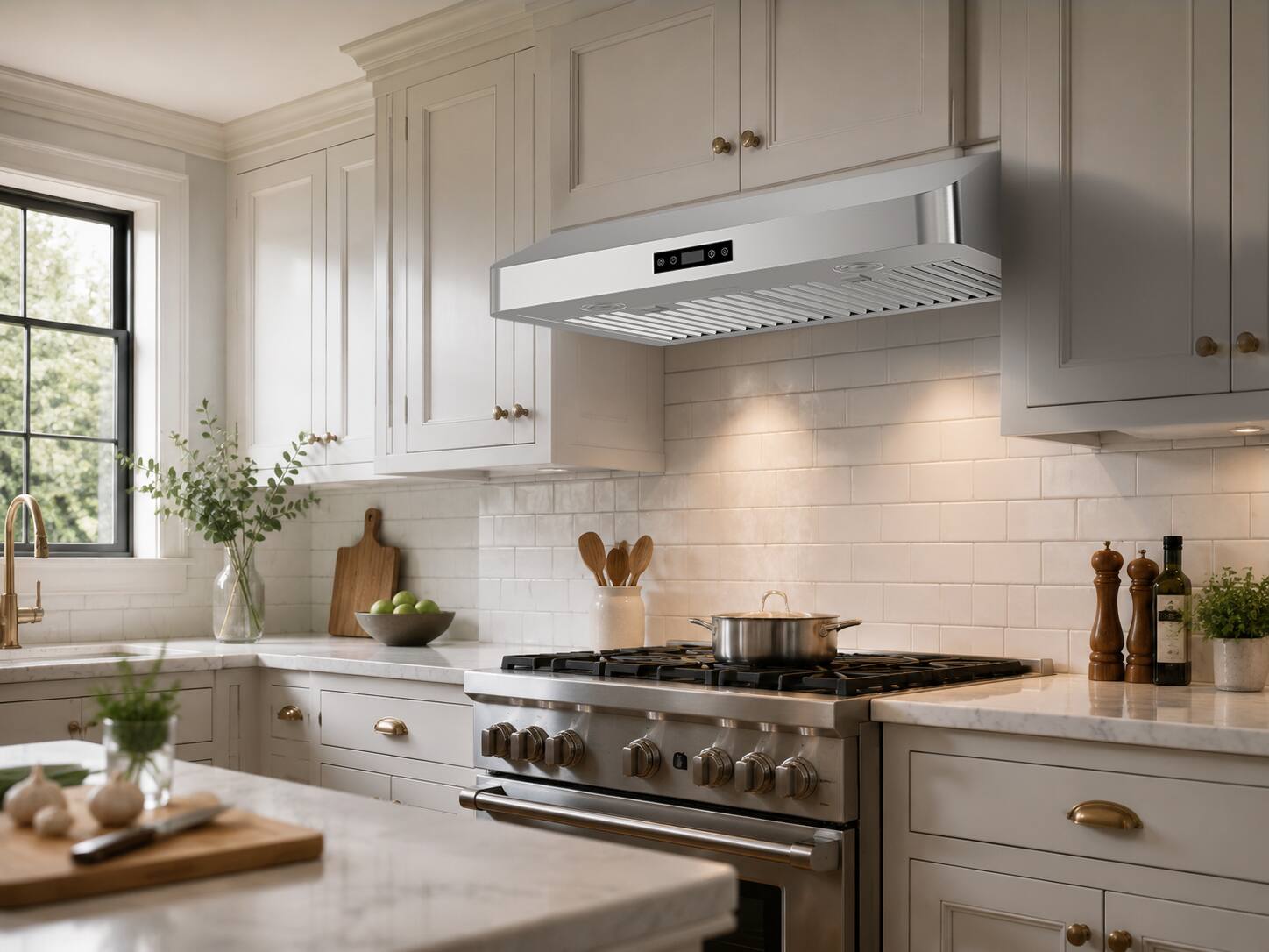 Alt View 1. Windster Hoods - 36" High-Performance Suction Under Cabinet Range Hood - Stainless Steel.