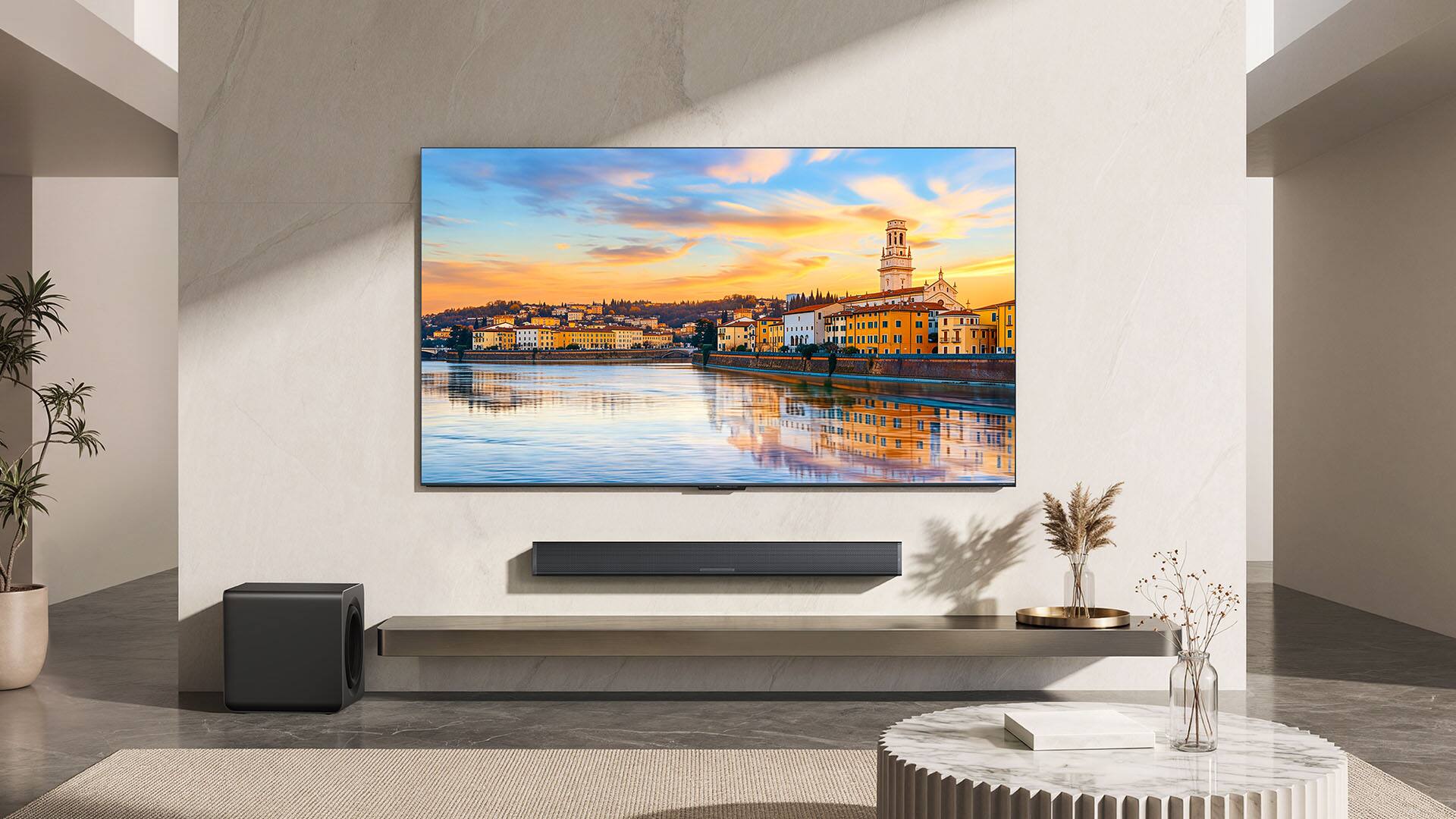 Alt View 15. TCL - Q85K Q Class 7.1.2 Channel Dolby Atmos Soundbar with Dual-Driver Wireless Subwoofer - Black.