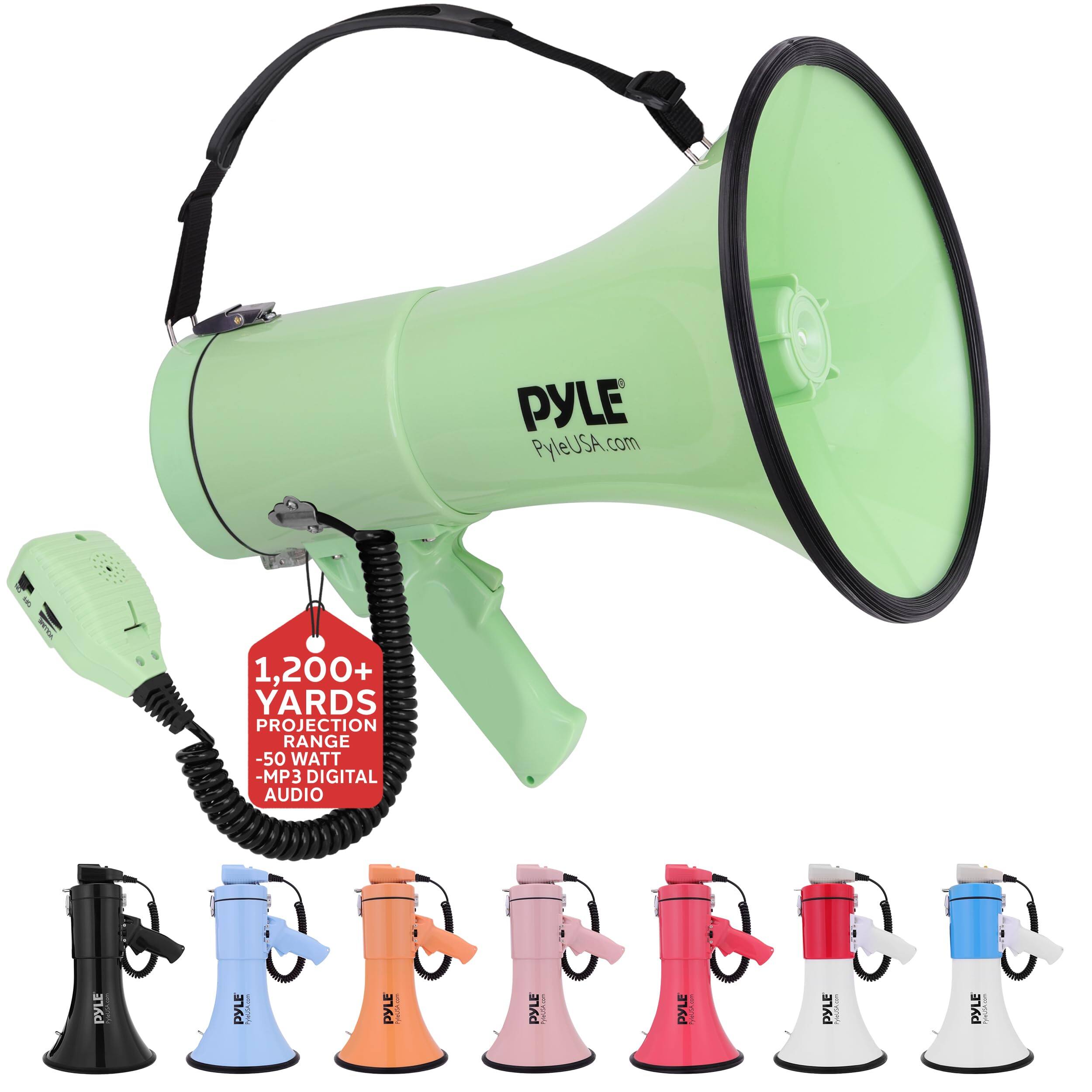PYLE PyleUSA.com, 1,200+ YARDS PROJECTION RANGE -50 WATT -MP3 DIGITAL AUDIO