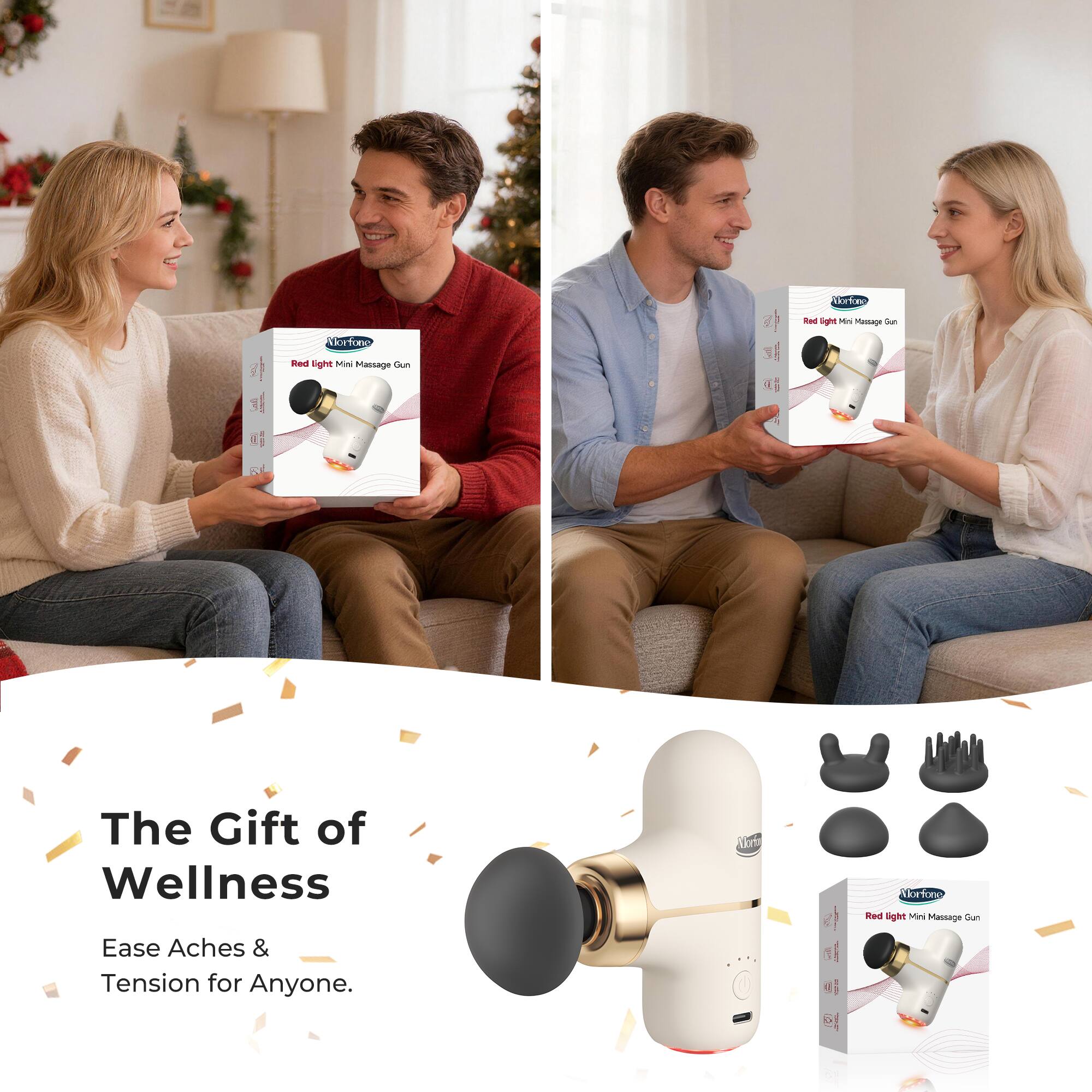 The Gift of Wellness  
Ease Aches & Tension for Anyone.  

Red Light Mini Massage Gun  

The Gift of Wellness  
Ease Aches & Tension for Anyone.