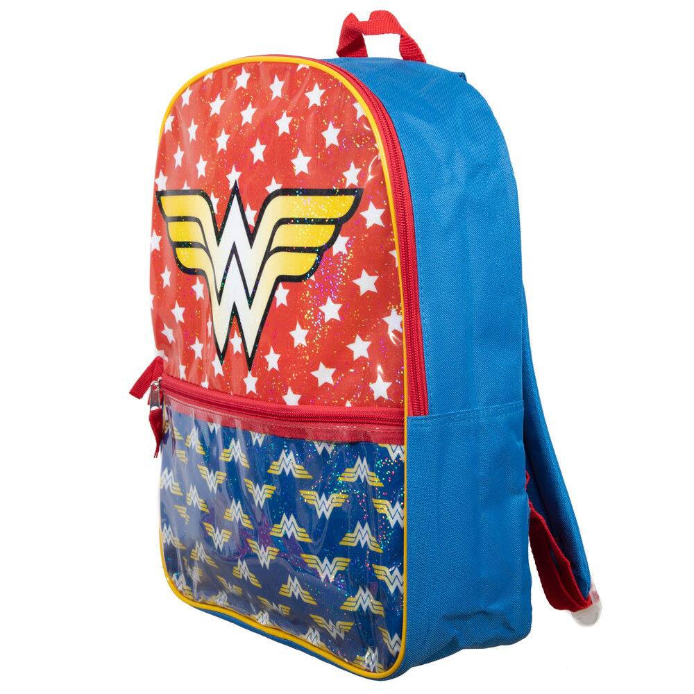 Alt View 1. UPD - DC Comics Wonder Woman 16" 5-Piece Backpack Set with Insulated Lunch Bag - Multicolored.