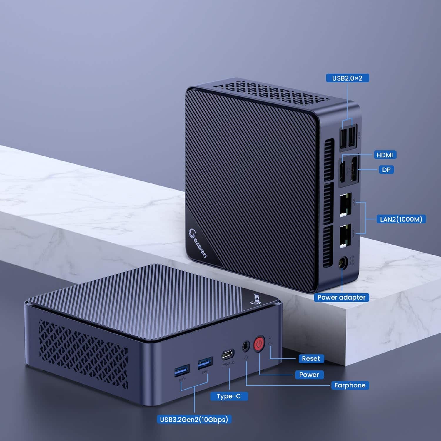 Gezoon Mini PC,N100 Mini Computers,16GB RAM 512GB SSD, Full