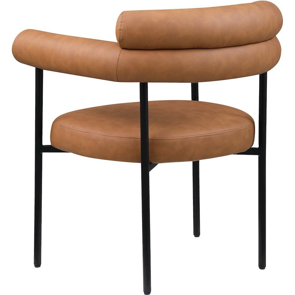 Alt View 4. Meridian Furniture - Blake Cognac Vegan Leather Dining Chair, Set of 2 - Brown.