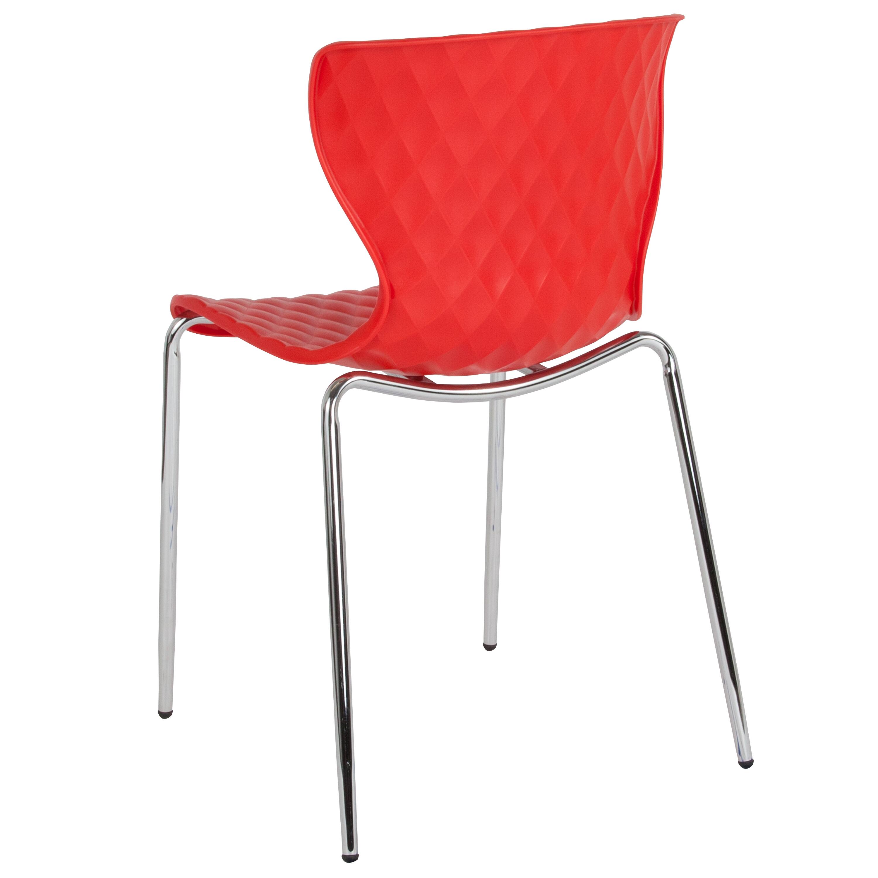 Alt View 5. Emma + Oliver - Contemporary Design Accent Dining Plastic Stack Chair - Red.
