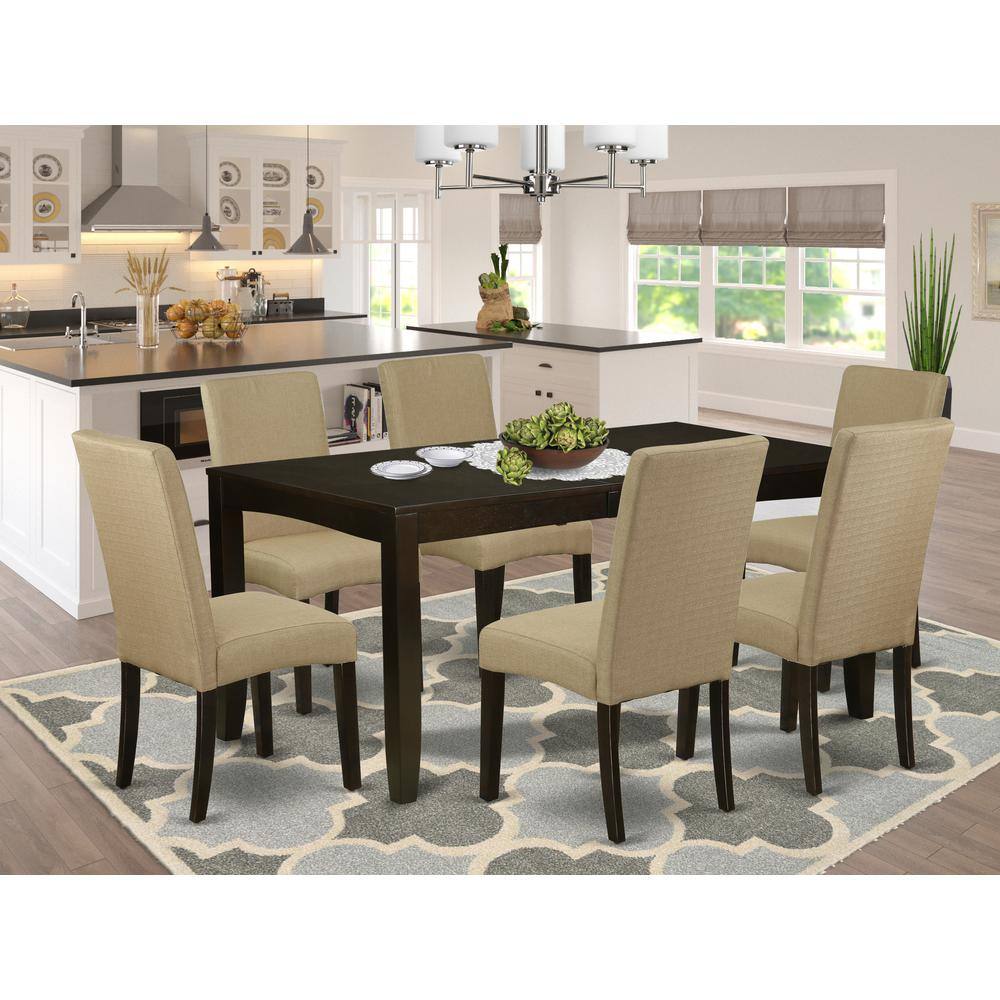Left. East West Furniture - Dining Room Set Cappuccino - Brown.