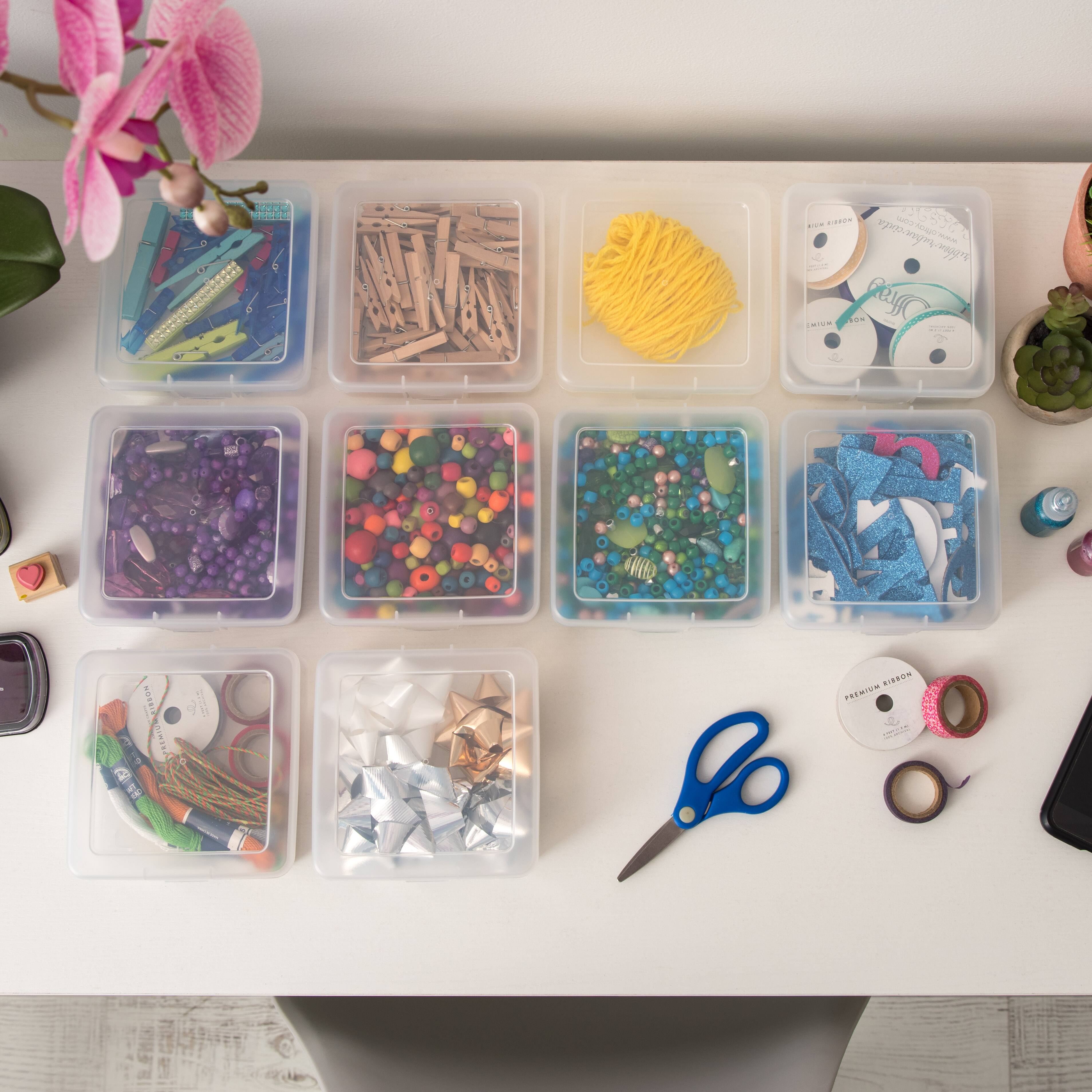 IRIS USA Plastic Small Storage Containers with Latching Lid for Pencil ...