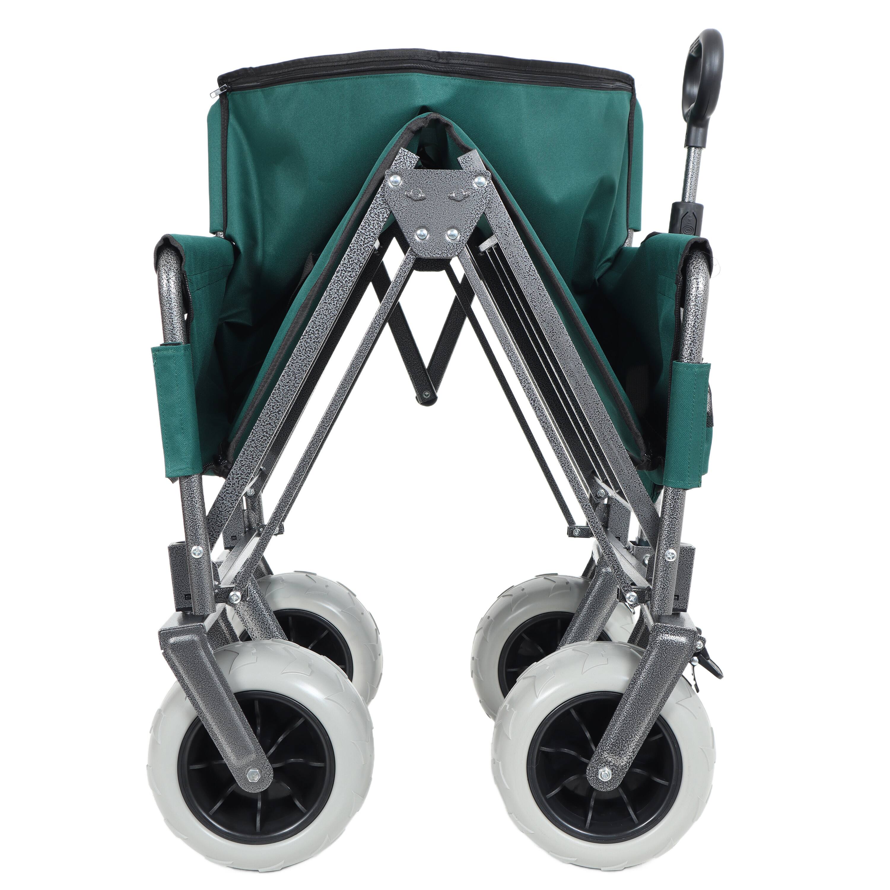 Alt View 2. Mondawe - 3-in-1 500lbs Convertible Folding Wagon Utility Carts - Bench Seat w/ 180L Capacity, All-Terrain Wheels - Green.