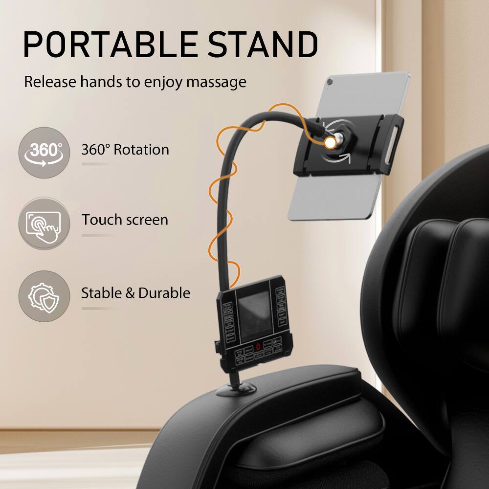 PORTABLE STAND  
Release hands to enjoy massage

360° Rotation  
Touch screen  
Stable & Durable