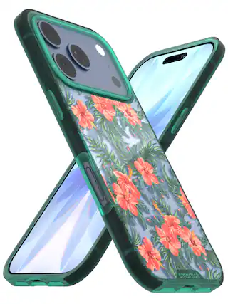 Front. Smartish - Smartish iPhone 17 Pro MagSafe Case - Gripmunk Protective Slim Grip Magnetic Cover - Tropical - Tropical (MagSafe).