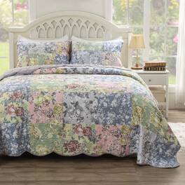 BreeBe - Emma Quilt Set 3-Piece King/Cal King - Gray