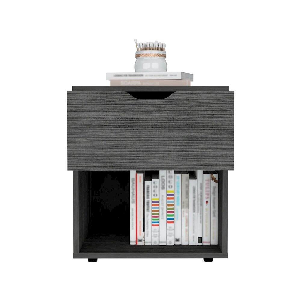 Alt View 1. TuHome - Aberdeen Nightstand Ligth Gray MDF - Black.