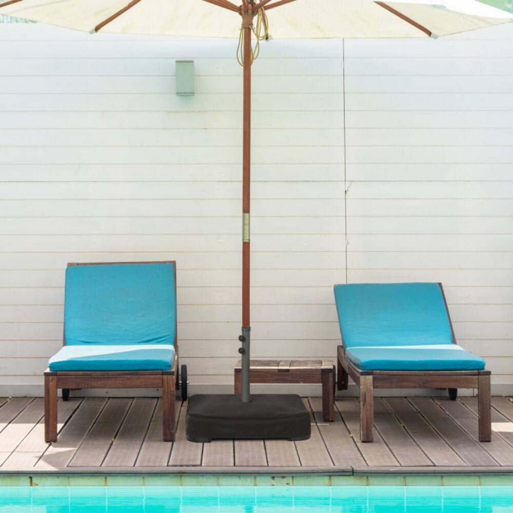 Angle. Mondawe - Fillable Umbrella Base with 2 Sandbags and Dust-proof Cover - Black.