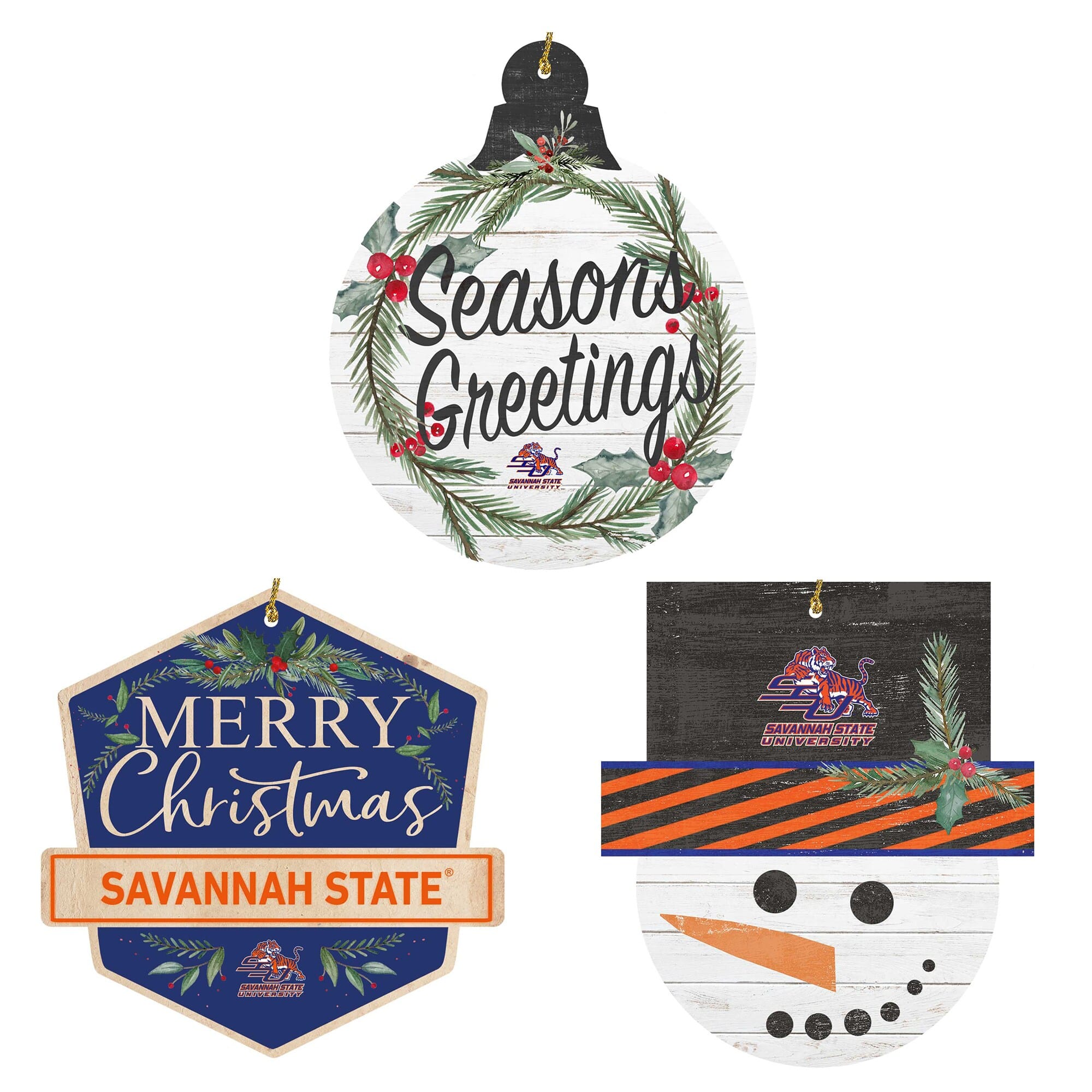 Jardine - Savannah State Tigers Ornament Bundle - White