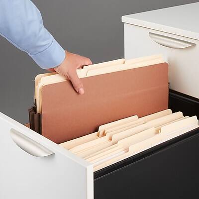 Alt View 4. Staples -  Heavy-Duty Reinforced File Pocket, 5.25" Expansion, Legal Size, Brown, 10/Box  - Brown.