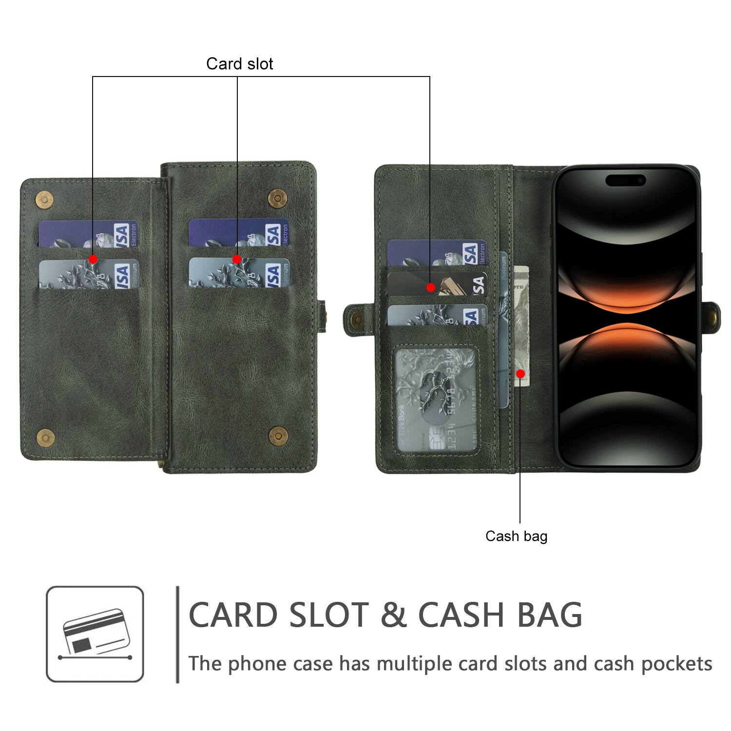 CARD SLOT & CASH BAG

The phone case has multiple card slots and cash pockets