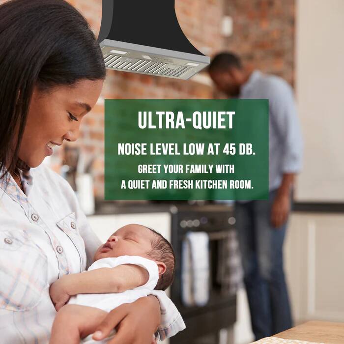 ULTRA-QUIET  
NOISE LEVEL LOW AT 45 DB.  
GREET YOUR FAMILY WITH A QUIET AND FRESH KITCHEN ROOM.