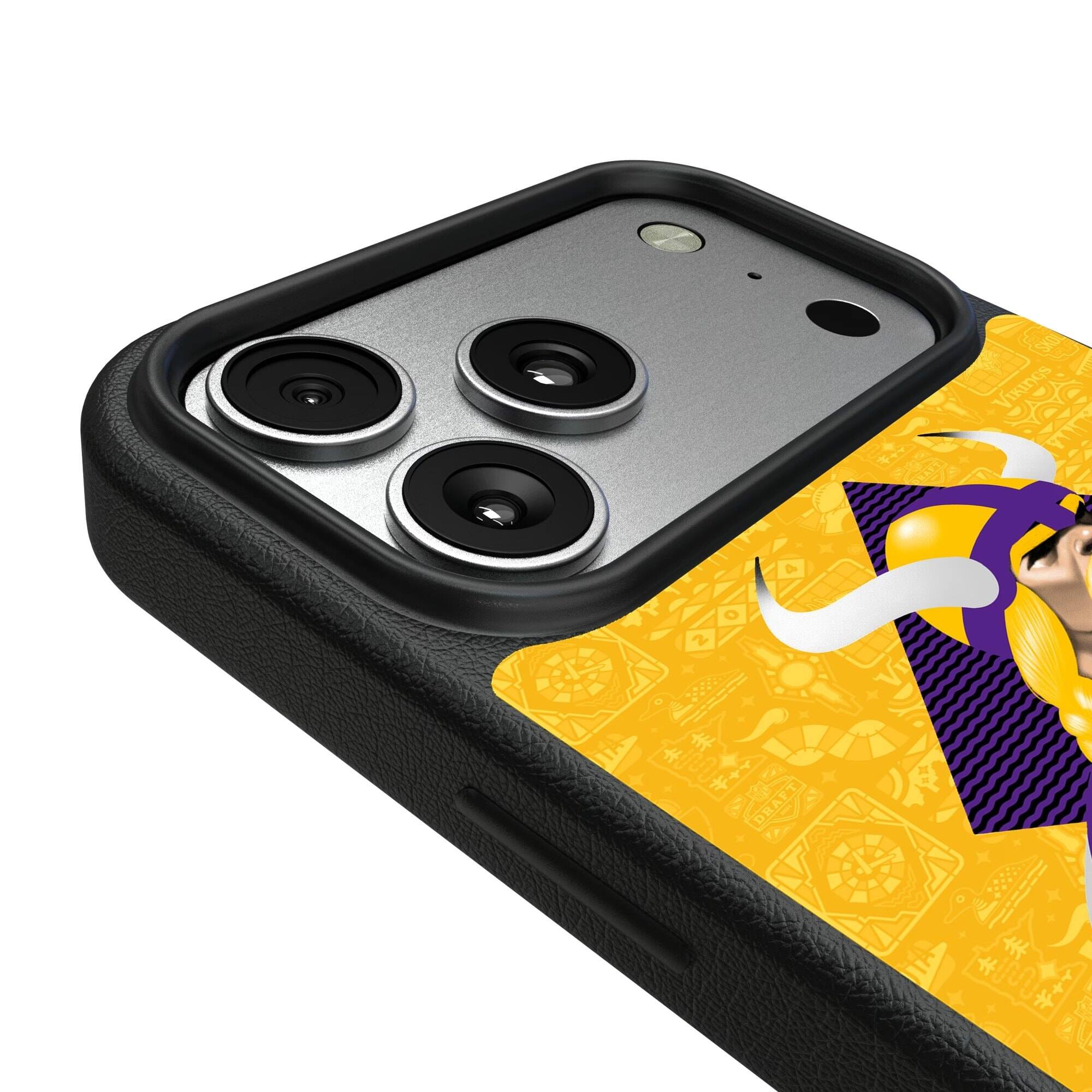 Alt View 2. Keyscaper - Minnesota Vikings iPhone Magnetic Bump Case - 16 Pro Max - Black.