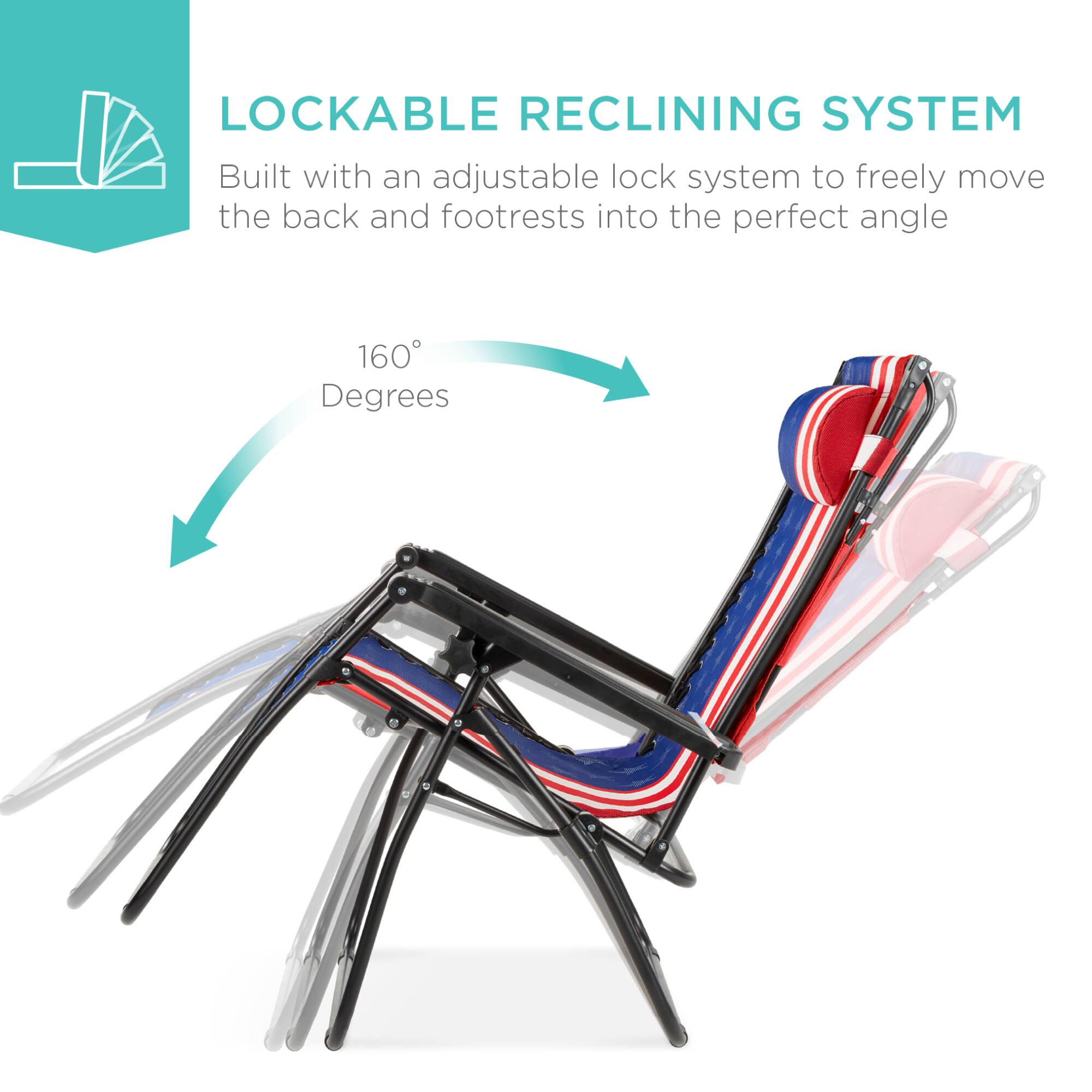 LOCKABLE RECLINING SYSTEM  
Built with an adjustable lock system to freely move the back and footrests into the perfect angle  
160 Degrees
