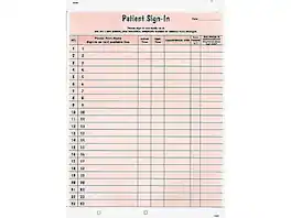 Tabbies - Patient Privacy Sign-In Sheets, 2-Part, 125/Pack - Salmon