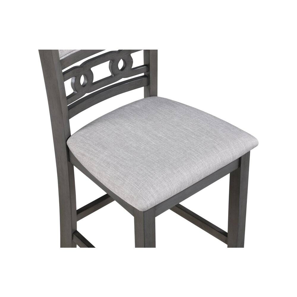 Alt View 1. FurniFact - Gray Small Dining Table for 2 – Compact Solid Wood Table and Chairs Set - Gray.