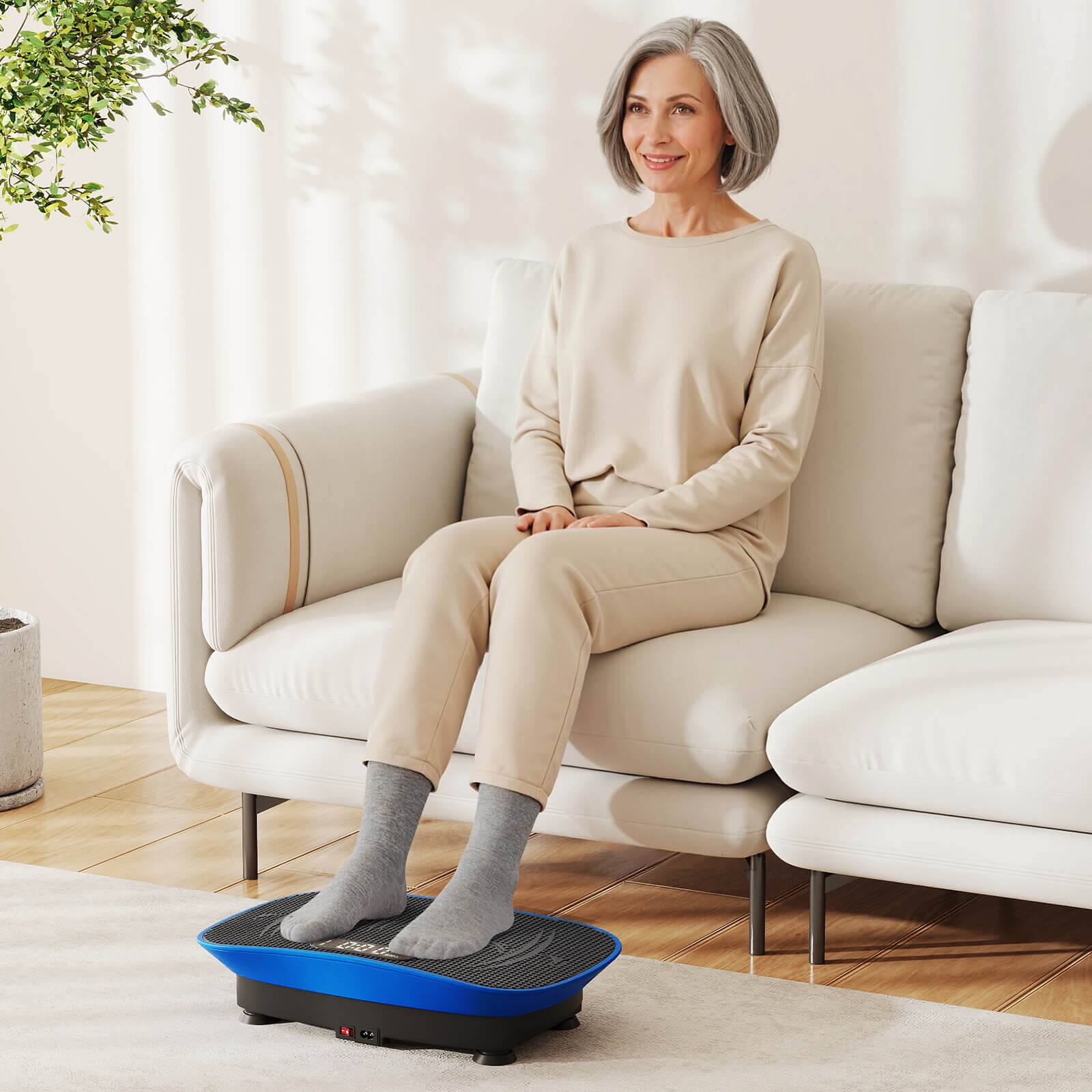 Alt View 1. Costway - Costway Vibration Plate Exercise Machine with 10 Speed Intensities Remote for Home Fitness - Navy+Black.