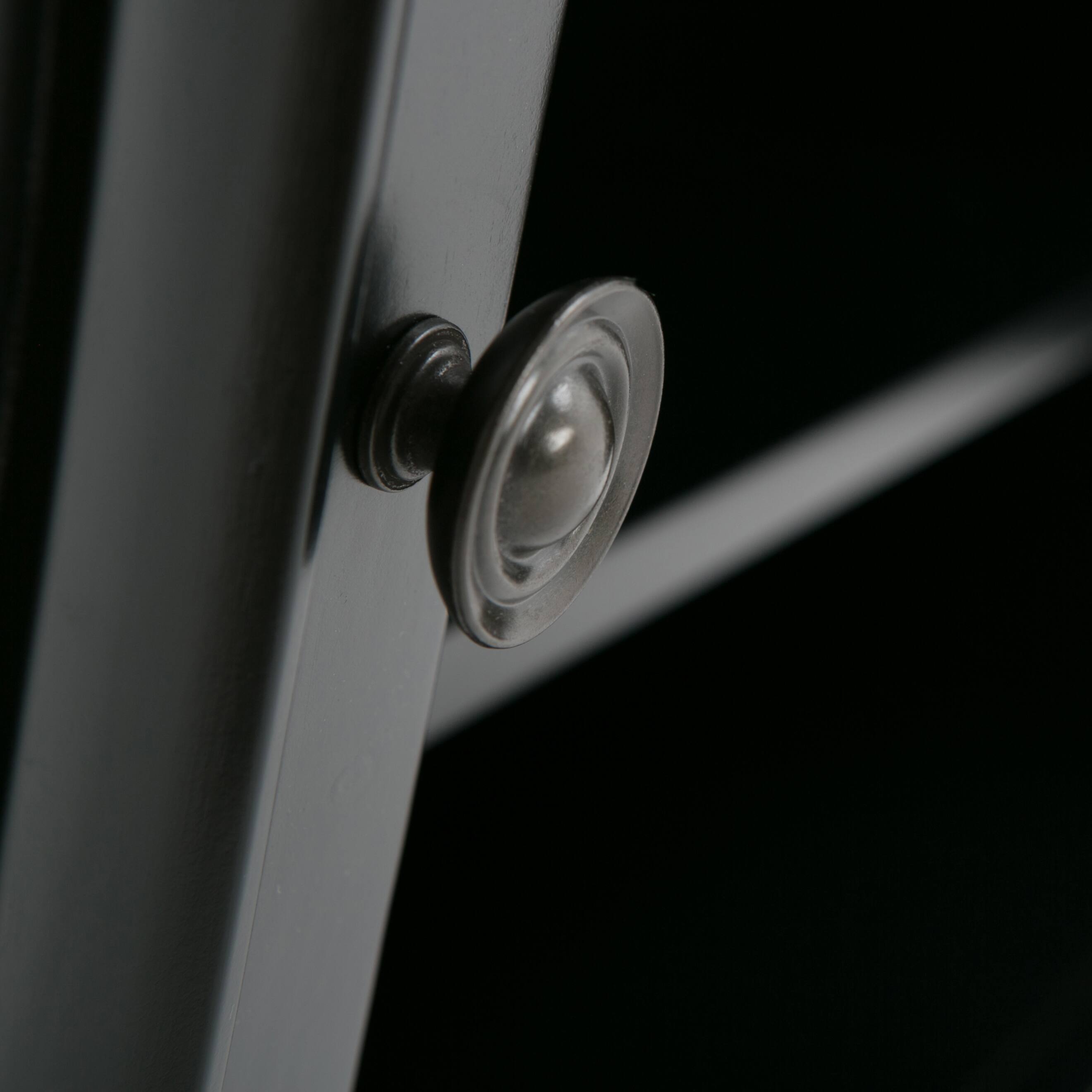 Left. TinyHomie - 54 inch Solid Wood TV Media Stand in Black - Black.