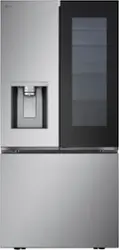 LG - 24.5 Cu. Ft. French Door Standard-Depth MAX Smart Refrigerator with Dual Ice Maker with Craft Ice - Stainless Steel - Front_Zoom