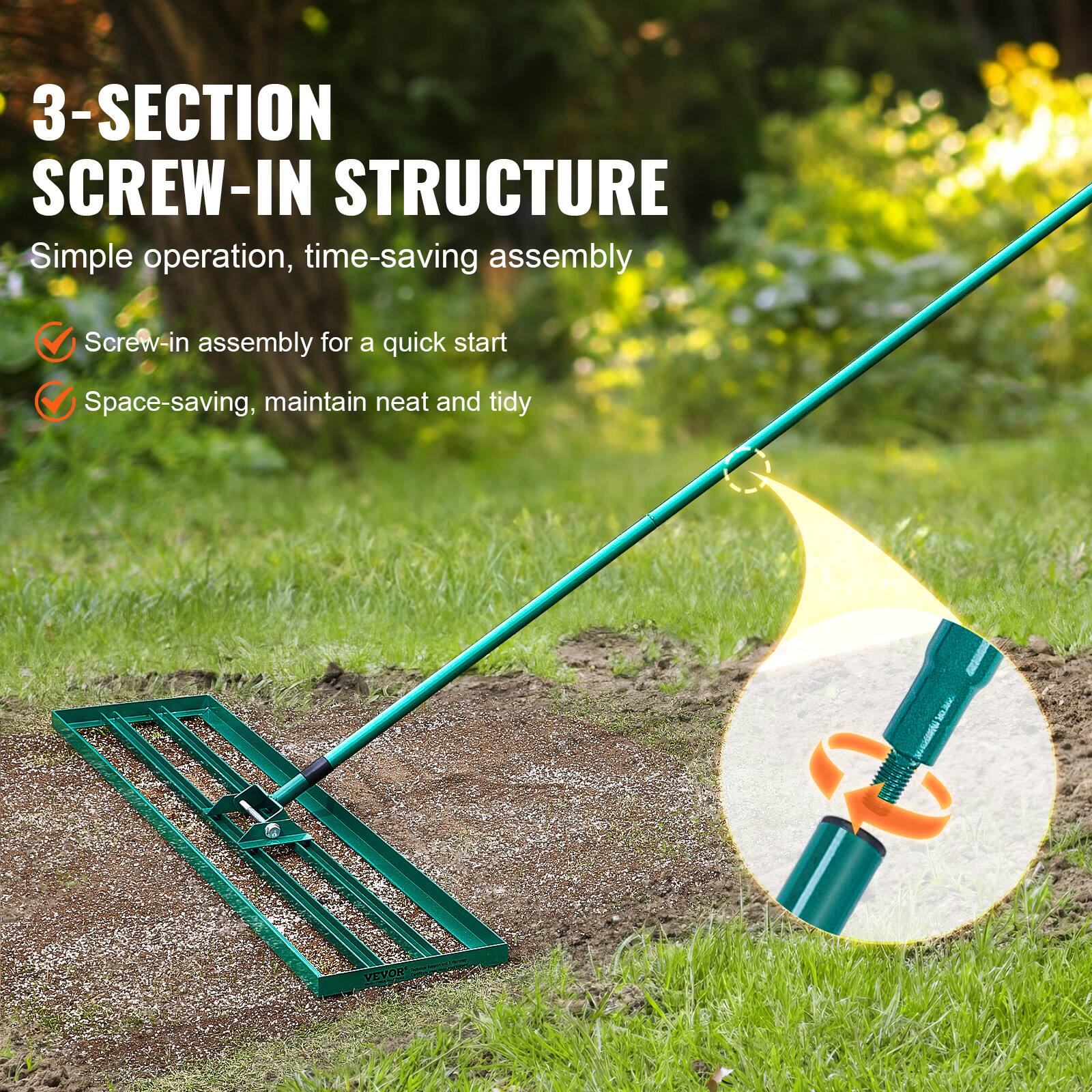 3-SECTION SCREW-IN STRUCTURE

Simple operation, time-saving assembly

- Screw-in assembly for a quick start
- Space-saving, maintain neat and tidy