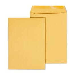 Staples - Gummed Kraft Catalog Envelopes, 7.5"L x 10.5"H, 100/Box - Brown