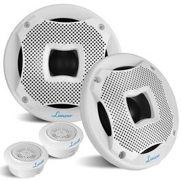 Lanzar - 6.5" Dual Marine Speakers – Waterproof 2-Way Audio, 450W Power, Resin Cloth Surround, 1 Pair