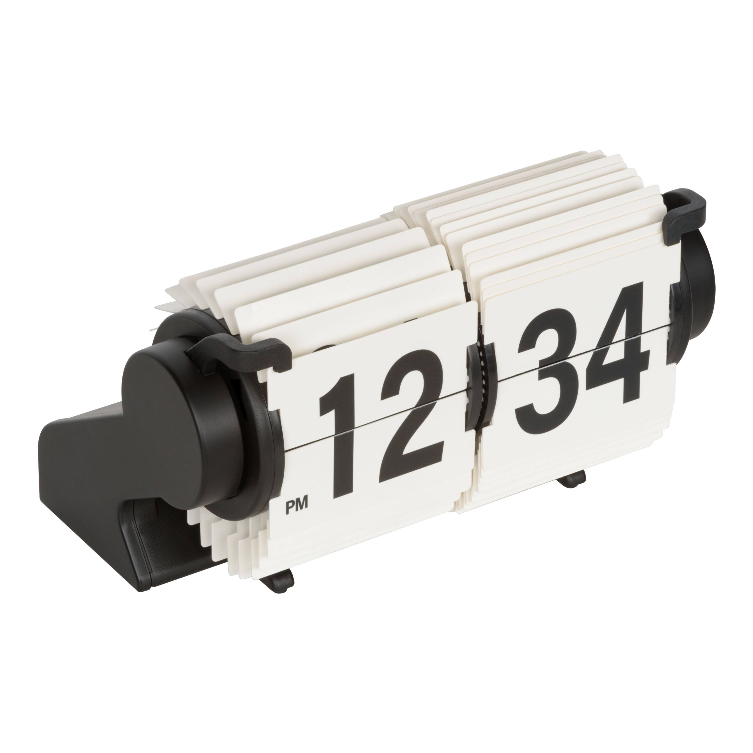 Angle. La Crosse Clock Co. - Rollins Mini Mechanical Flip Clock - White.