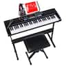 Best Choice Products - 61-Key Beginners Electronic Keyboard Piano Set w/ LED, 3 Teaching Modes, H-Stand, Stool - Black