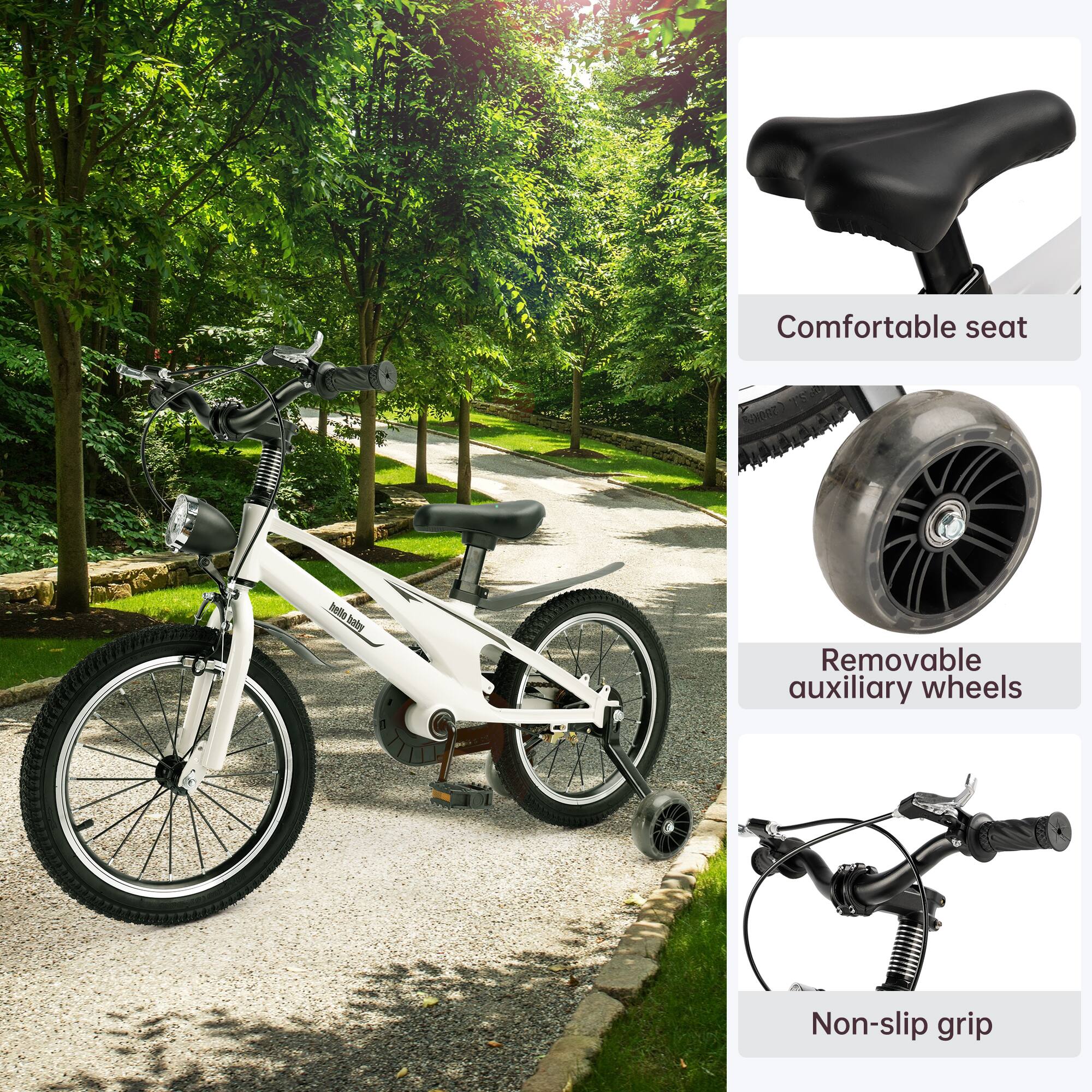 Comfortable seat  
Removable auxiliary wheels  
Non-slip grip