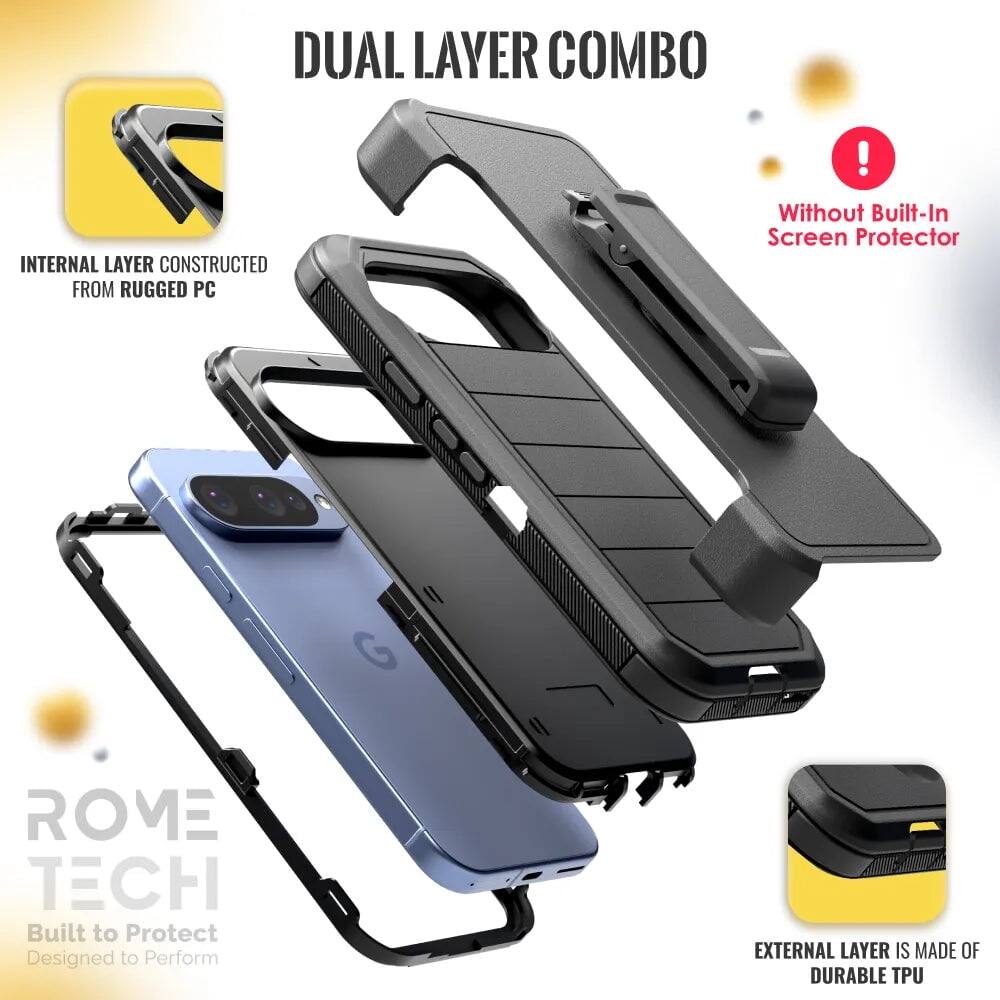 DUAL LAYER COMBO

INTERNAL LAYER CONSTRUCTED FROM RUGGED PC

EXTERNAL LAYER IS MADE OF DURABLE TPU

Without Built-In Screen Protector

ROME TECH
Built to Protect
Designed to Perform