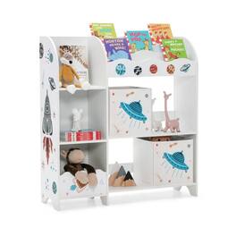 Kadyn - Kids Toy and Book Organizer Children with Storage Bins, Kids Toy Storage for Kids, Boys, Girls, Nursery - White