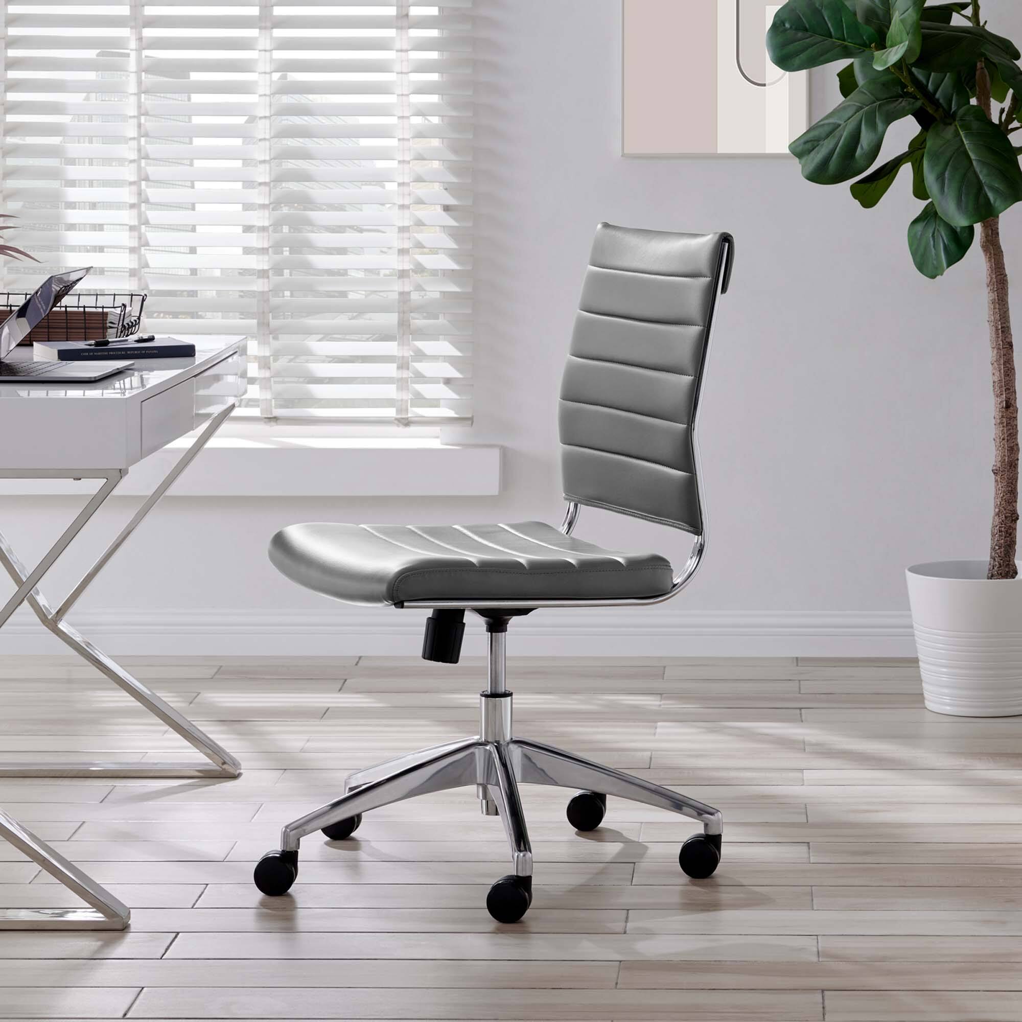 Alt View 6. Modway - Jive Armless Mid Back Office Chair by Modway - Gray.