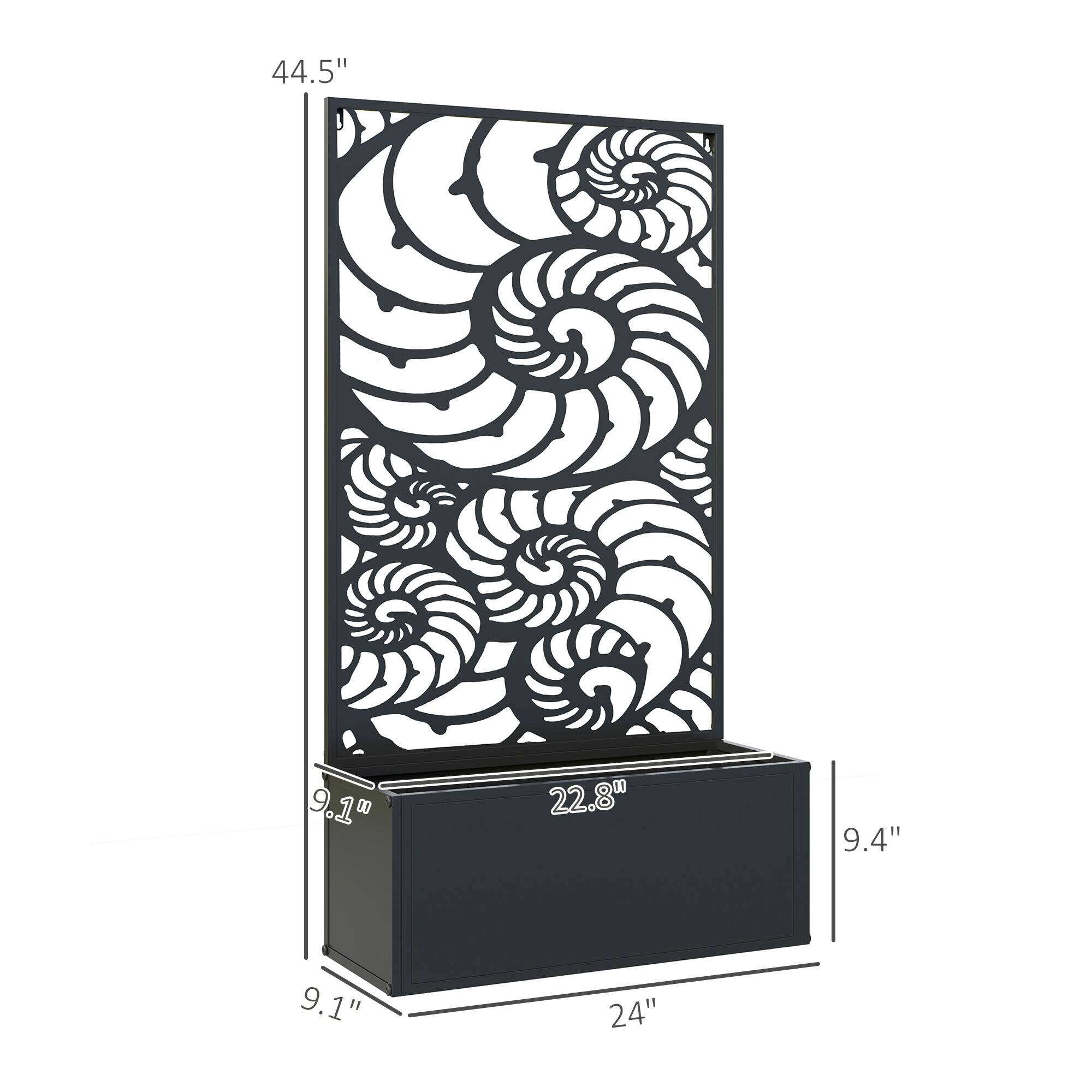 44.5", 22.8", 9.4", 9.1", 24"