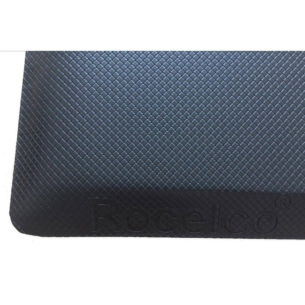 Back. Rocelco - MAFM Medium Anti Fatigue Standing Mat, 30" x 20" - Black - Black.