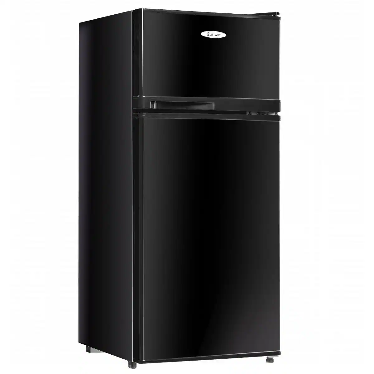 Costway - 2 Doors 3.4 cu ft. Unit Compact Mini Refrigerator Freezer Cooler - Black