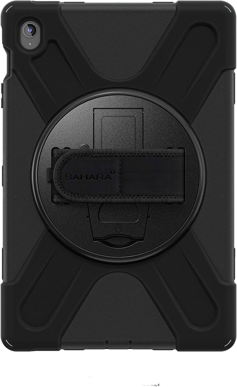 SaharaCase - Raider-X Series Heavy Duty Case with Hand Strap for Samsung Galaxy Tab S10 FE+ - Scorpion Black