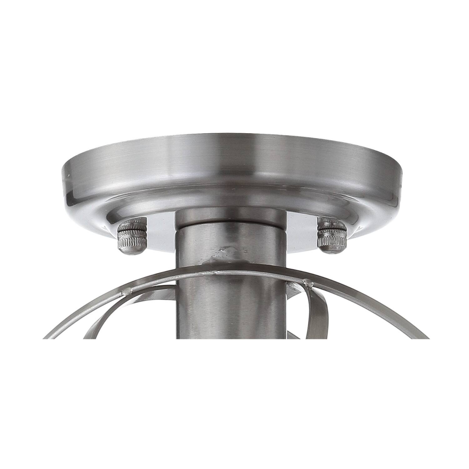 Alt View 4. Jonathan Y - Alba 8.5" Metal Orb LED Flush Mount, Nickel - Nickel.