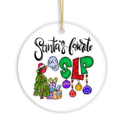 Sure! Here is the corrected and grouped text from the image:
---
Santa's favorite
SLP
Let's talk!
- COGNITION
- MOTOR
- SPEECH
- VOICE
- ARTICULATION
- PRONUNCIATION
---
This text is arranged around the illustration of Santa's favorite SLP (Speech-Language Pathologist).