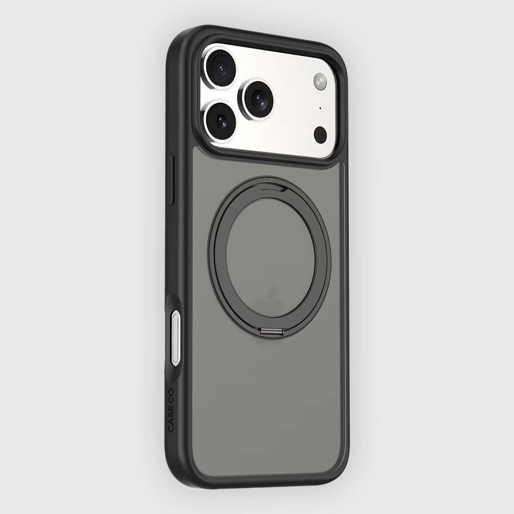 Angle. Gravity Ridge - for iPhone 13 Magnetic Case with Sturdy 360°Ring Stand, Military-Grade Shockproof Kickstand Compatible with MagSafe - Black.
