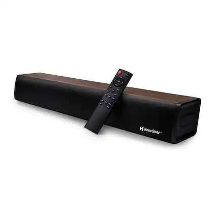 Front. Knox - Knox Gear 60-Watt Compact Wireless 2.0ch Soundbar with Bluetooth 5.0 (Black/Oak) - Black.